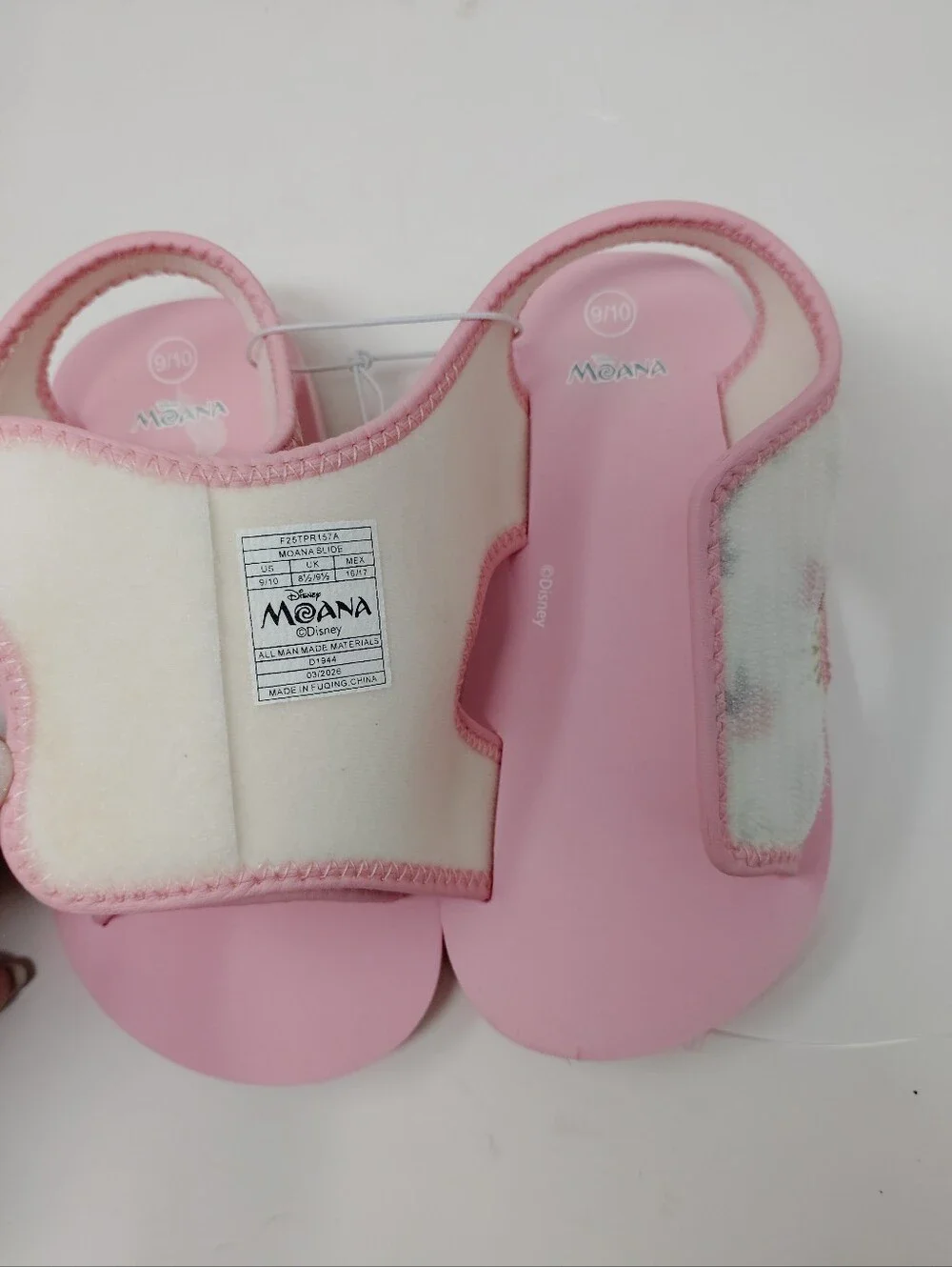 Disney Moana New Pink Girls Slide Sandals Size 9/10, Casualwear